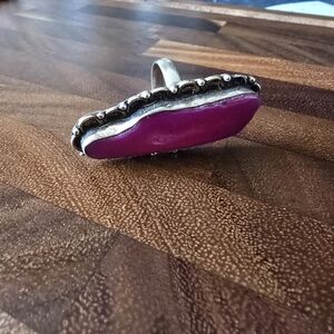 Silver and Purple Stone Ring